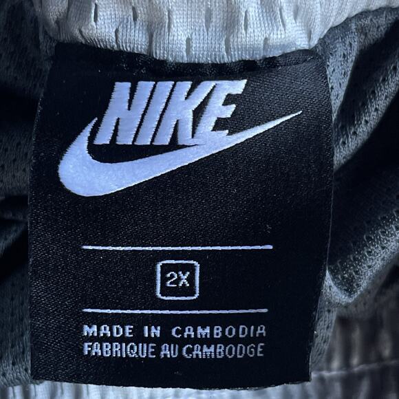 Nike Mens Mesh Basketball Shorts 2X Gray White Activewear Athletic Drawstring - Picture 5 of 10